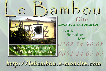 Le Bambou, meublé de Tourisme 2 etoiles aux Avirons
